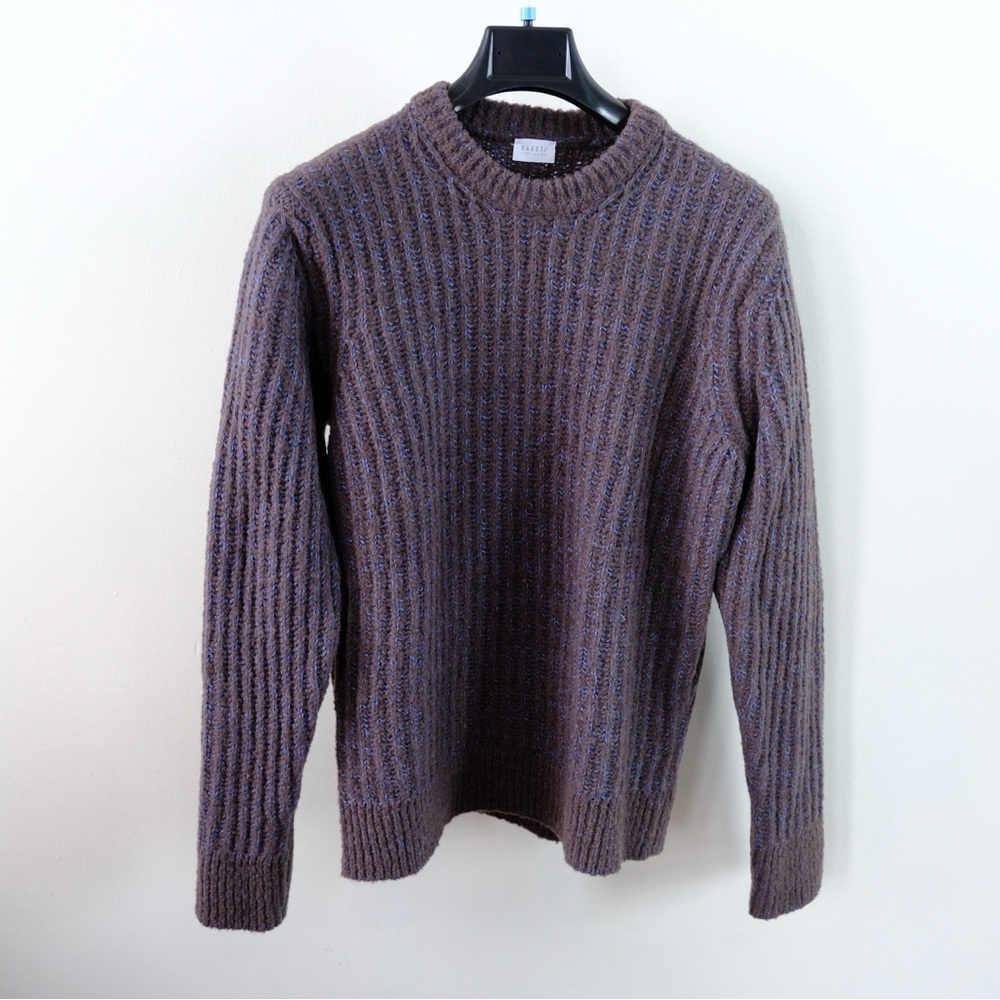 Men's Taupe Chunky Rib Knit Sweater